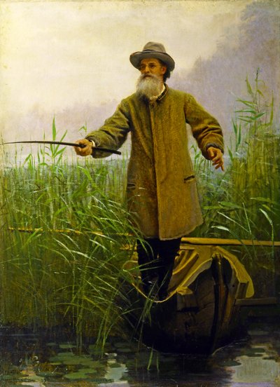 Portrait of Apollon Maikov (1821-97) Fishing, 1883 by Ivan Nikolaevich Kramskoy